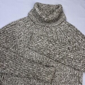 Abercrombie & Fitch Sweater Women Small Gray Marled Turtleneck Chunky Wool Blend